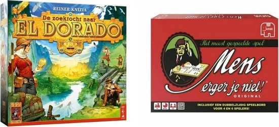 999 Games Spellenbundel - 2 Stuks - De Zoektocht Naar El Dorado & Mens Erger Je Niet 3 999 Games Spellenbundel - 2 Stuks - De Zoektocht Naar El Dorado & Mens Erger Je Niet