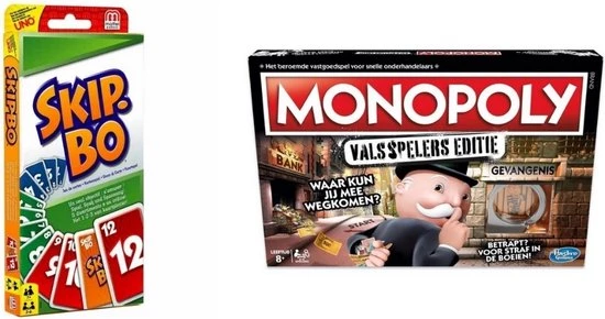 Hasbro Spellenbundel - 2 Stuks - Skip-Bo & Monopoly Valsspelerseditie 3 Hasbro Spellenbundel - 2 Stuks - Skip-Bo & Monopoly Valsspelerseditie