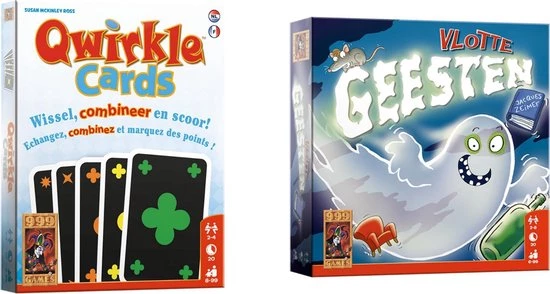 Merkloos Spellenbundel - Kaartspel - 2 Stuks - Qwirkle & Vlotte Geesten 3 Merkloos Spellenbundel - Kaartspel - 2 Stuks - Qwirkle & Vlotte Geesten