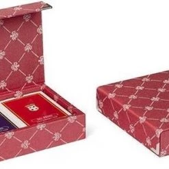 Dal Negro Speelkaarten Met Houder Prestige Textiel Rood 3-delig -Spellenvoor Verkoopwinkel 550x298