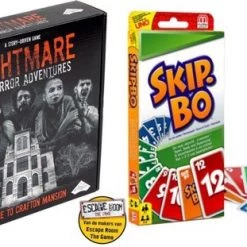 Merkloos Spellenbundel - 2 Stuks - Skip-Bo & Nightmare Horror Adventures