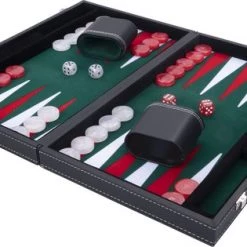 Longfield Backgammon 15"inch Groen, Rood En Wit Ingelegd Vilt -Spellenvoor Verkoopwinkel 550x315 5