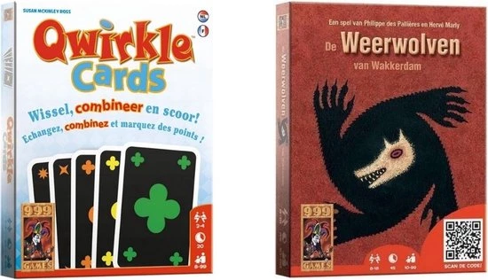 999 Games Spellenbundel - Kaartspel - 2 Stuks - Qwirkle & De Weerwolven Van Wakkerdam 3 999 Games Spellenbundel - Kaartspel - 2 Stuks - Qwirkle & De Weerwolven Van Wakkerdam