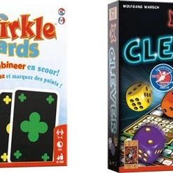 Merkloos Spellenbundel - Kaartspel - Dobbelspel - 2 Stuks - Qwirkle & Clever