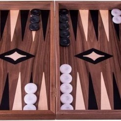 Manopoulos Amerikaans Eiken Walnoot Backgammonspel - Luxe - 30x17cm Cm Pearl Stene Top Kwaliteit Klasse En Geweldig -Spellenvoor Verkoopwinkel 550x334
