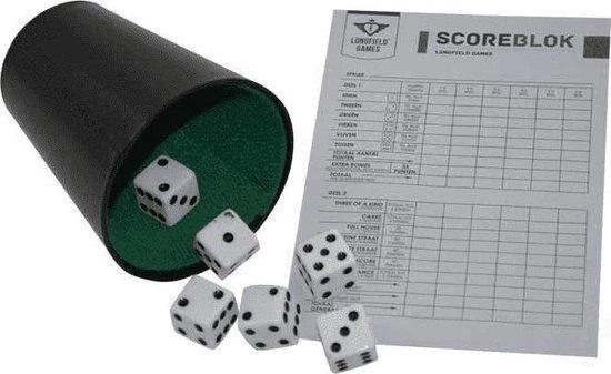 Merkloos Dobbelsteenset - Scoreblok - 6 Dobbelstenen 7 Merkloos Dobbelsteenset - Scoreblok - 6 Dobbelstenen - Afbeelding 5