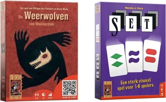 999 Games Spellenbundel - Kaartspel - 2 Stuks - De Weerwolven Van Wakkerdam & SET! 3 999 Games Spellenbundel - Kaartspel - 2 Stuks - De Weerwolven Van Wakkerdam & SET!