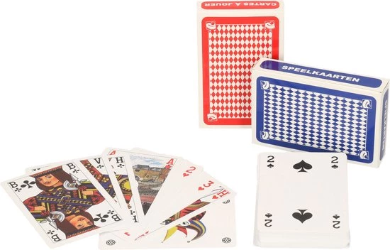 Set Van 6x Clown Games Speelkaarten Rood En Blauw - Kaartspellen - Pesten/pokeren 3 Set Van 6x Clown Games Speelkaarten Rood En Blauw - Kaartspellen - Pesten/pokeren