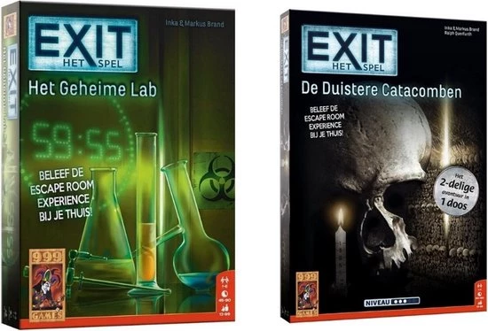 999 Games Spellenbundel - 2 Stuks - Exit - Het Geheime Lab & De Duistere Catacomben 3 999 Games Spellenbundel - 2 Stuks - Exit - Het Geheime Lab & De Duistere Catacomben