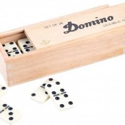 Longfield Domino Dubbel-6 Junior 41 Cm Hout Wit 28 Stenen