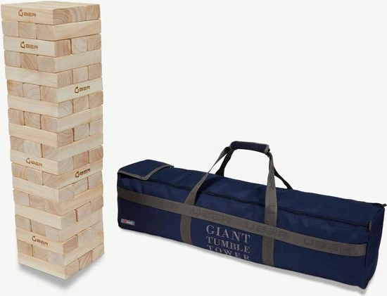 Ubergames Giga Stapeltoren, Tot 150 Cm Hoog! Uit ECO India Hout - In Supermooie Draagtas - Sterk En Met Draaghengsels - Klasse En Geweldig 3 Ubergames Giga Stapeltoren, Tot 150 Cm Hoog! Uit ECO India Hout - In Supermooie Draagtas - Sterk En Met Draaghengsels - Klasse En Geweldig