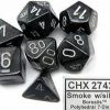 Chessex Borealis Smoke/silver Polydice Dobbelsteen Set (7 Stuks) -Spellenvoor Verkoopwinkel 550x427 1