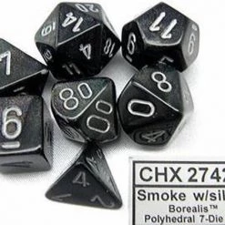 Chessex Borealis Smoke/silver Polydice Dobbelsteen Set (7 Stuks)