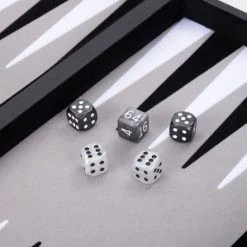Longfield Backgammon 18 Inch, Zwart/wit/grijs Ingelegd Vilt -Spellenvoor Verkoopwinkel 550x442 4