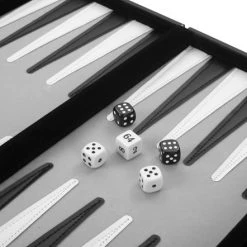 Longfield Backgammon 15 Inch Grijs/ Zwart/ Wit Gestikt -Spellenvoor Verkoopwinkel 550x442 9