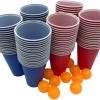 Kyto Games - Beer Pong Drankspel - 100 Herbruikbare Rode En Blauwe Bekers (475ml) - Incl. 10 Balletjes -Spellenvoor Verkoopwinkel 550x448