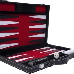 Longfield Backgammon 15, Rood/ Zwart/ Wit Gestikt -Spellenvoor Verkoopwinkel 550x452 2