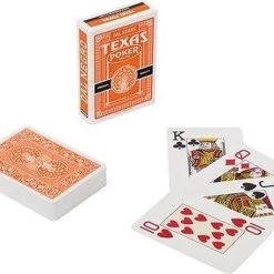 Dal Negro Speelkaarten Texas 8,9 Cm Pvc Oranje 55-delig
