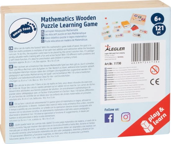 Small Foot Company Small Foot - Learning Game Wooden Puzzle Mathematics 11 Small Foot Company Small Foot - Learning Game Wooden Puzzle Mathematics - Afbeelding 9