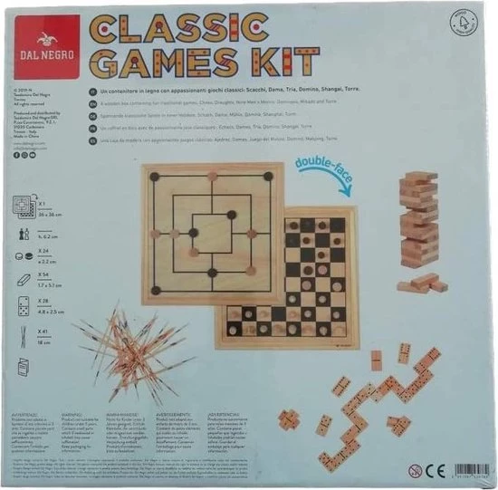 Dal Negro Spelbox Klassiek 36 Cm Hout Naturel 6-delig 4 Dal Negro Spelbox Klassiek 36 Cm Hout Naturel 6-delig - Afbeelding 2