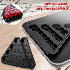 Jago GoodVibes - Bierpongtafelset Voor Volwassenen - Inclusief 6 Ballen, 100 Bekers En Bekerhouder - In Hoogte Verstelbaar, Opvouwbaar, Aluminium - Drinkspelletjes -Spellenvoor Verkoopwinkel 550x550 17