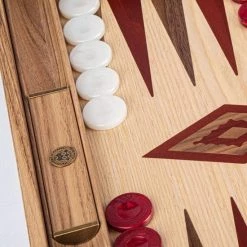 Manopoulos Backgammon Rood Accenten - Eik En Walnoot - Prachtig 38x23cm Top Kwaliteit Klasse En Geweldig -Spellenvoor Verkoopwinkel 550x550 176