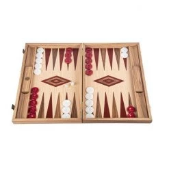 Manopoulos Backgammon Rood Accenten - Eik En Walnoot - Prachtig 38x23cm Top Kwaliteit Klasse En Geweldig -Spellenvoor Verkoopwinkel 550x550 179