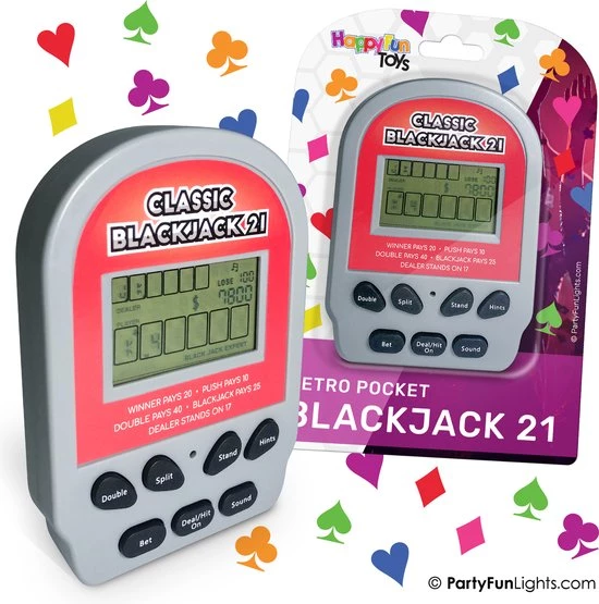 HappyFunToys - Elektronisch Retro Blackjack 21 Zakspel - Pocketspel - Reisspel - Kaartspel 6 HappyFunToys - Elektronisch Retro Blackjack 21 Zakspel - Pocketspel - Reisspel - Kaartspel - Afbeelding 4