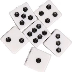 Merkloos Speelgoed Dobbelstenen 24 Stuks Op Blisterkaart - Familiespellen - Dobbelen - Dobbelspellen