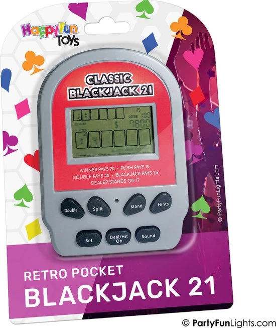 HappyFunToys - Elektronisch Retro Blackjack 21 Zakspel - Pocketspel - Reisspel - Kaartspel 3 HappyFunToys - Elektronisch Retro Blackjack 21 Zakspel - Pocketspel - Reisspel - Kaartspel