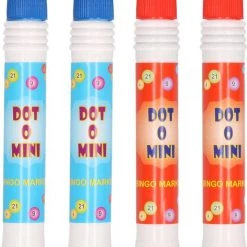 Merkloos 4x Bingostiften - 2x Stuks In De Kleuren Rood En Blauw - Bingo Spel Markeerstiften