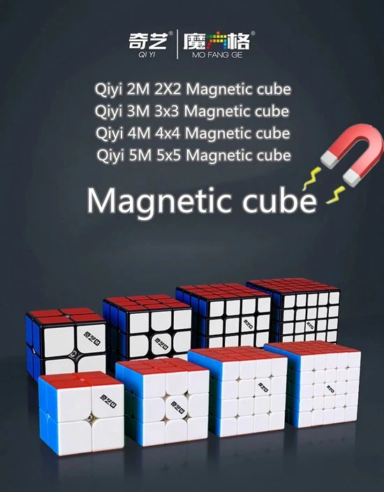 Qiyi M Bundel 2x2, 3x3, 4x4 En 5x5 - ZWART 6 Qiyi M Bundel 2x2, 3x3, 4x4 En 5x5 - ZWART - Afbeelding 4