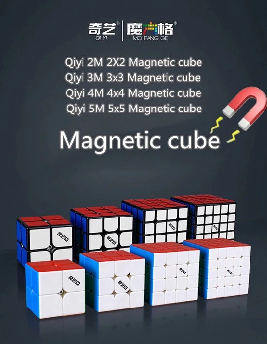 Qiyi M Bundel 2x2, 3x3, 4x4 En 5x5 - ZWART 22 Qiyi M Bundel 2x2, 3x3, 4x4 En 5x5 - ZWART - Afbeelding 20