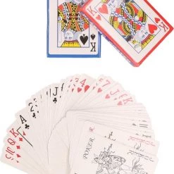 Merkloos 4x Pakje Speelkaarten 54 Stuks - Poker Of Casino Kaartspellen Gelamineerd