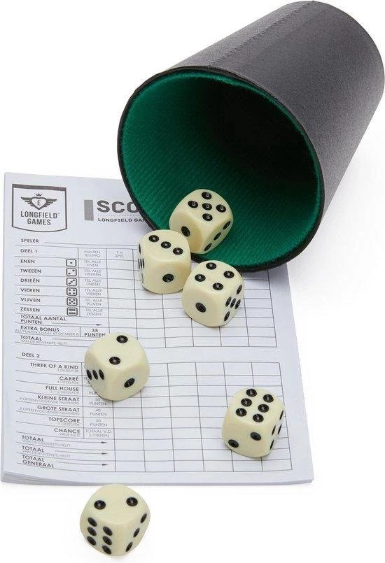 Merkloos Dobbelsteenset - Scoreblok - 6 Dobbelstenen 6 Merkloos Dobbelsteenset - Scoreblok - 6 Dobbelstenen - Afbeelding 4