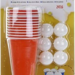 Merkloos Beer Pong Set 24-delig - Herbruikbare Bekers