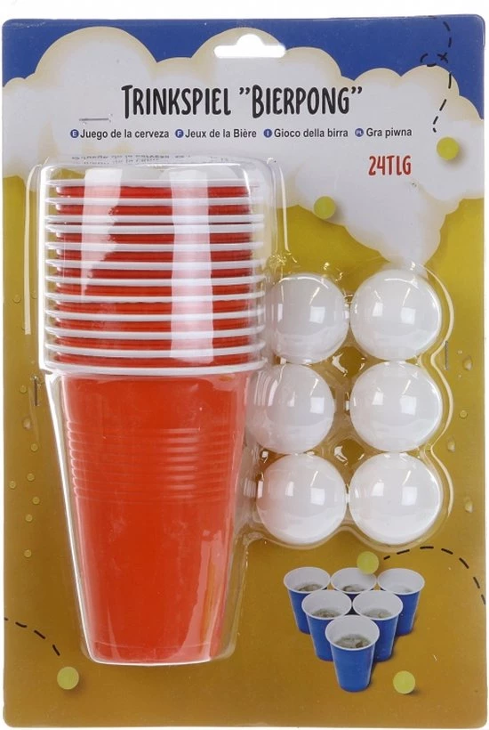 Merkloos Beer Pong Set 24-delig - Herbruikbare Bekers 3 Merkloos Beer Pong Set 24-delig - Herbruikbare Bekers