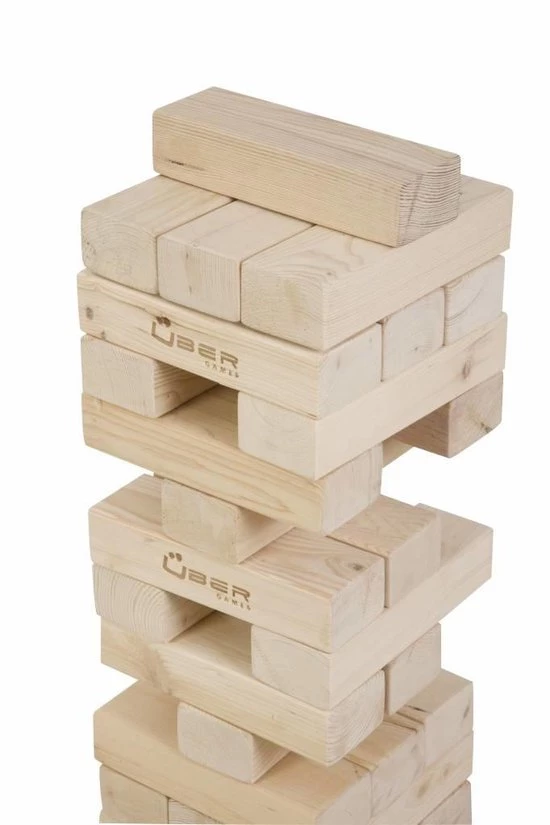 Ubergames Giga Stapeltoren, Tot 150 Cm Hoog! Uit ECO India Hout - In Supermooie Draagtas - Sterk En Met Draaghengsels - Klasse En Geweldig 6 Ubergames Giga Stapeltoren, Tot 150 Cm Hoog! Uit ECO India Hout - In Supermooie Draagtas - Sterk En Met Draaghengsels - Klasse En Geweldig - Afbeelding 4